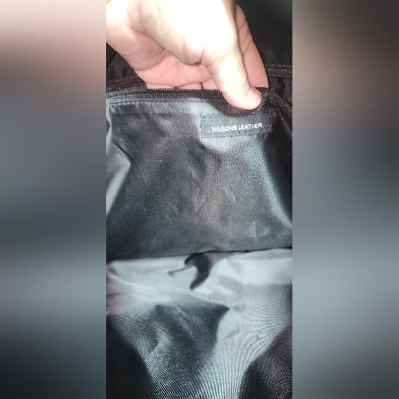 WILSON LEATHER EUC XL BLACK LEATHER BUSINESS TOTE WITH CROSSBODY STRAP - Picture 7 of 13